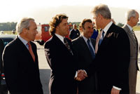 Bill Clinton, Président des USA, en visite à Genève. Pierre Muller, maire de Genève. © Maison Blanche, juin 1998