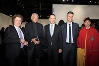 Picture with Mr Dominique de Villepin, former Prime Minister, and Mr Thierry Apothéloz, State Councillor, at the inauguration of artgeneve, January 2020 (@FranckChaussivert)